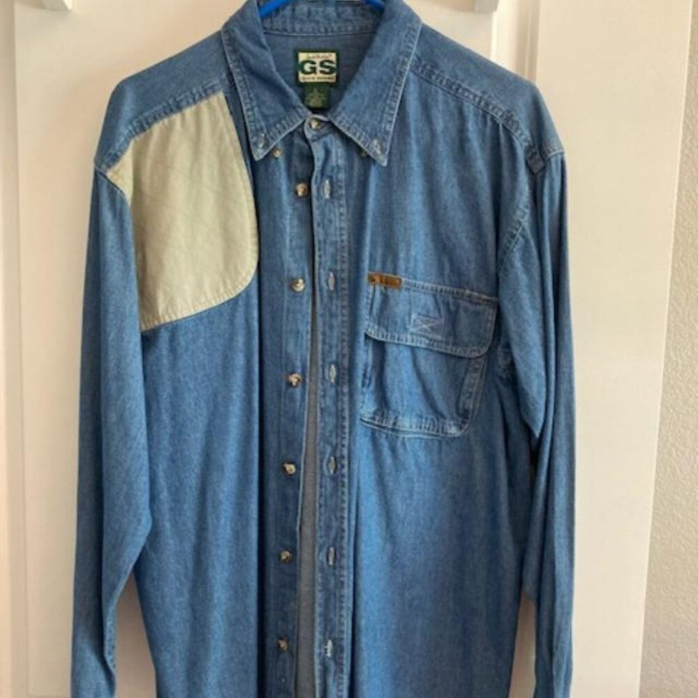 Gander Mountain Denim Vented Shooting Shirt Men's Large- NEVER WORN